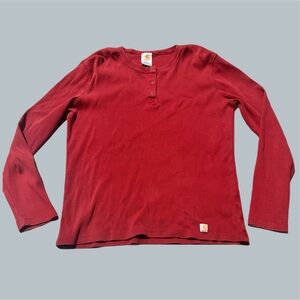 Carhartt Women's Loose Fit Heavyweight Long Sleeve T-Shirt Red XL workwear
